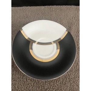 5 Sasaki China Tucano Saucer Black White Gray Gold Silver
